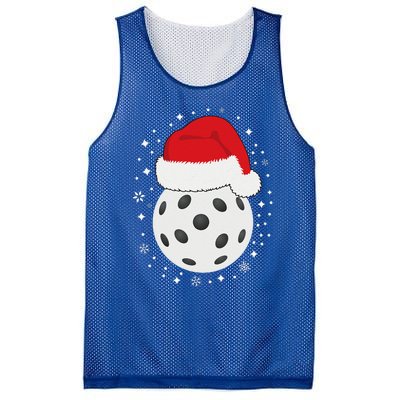 Christmas Pickleball Wearing A Santa Hat In Snow Mesh Reversible Basketball Jersey Tank