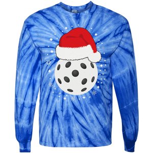 Christmas Pickleball Wearing A Santa Hat In Snow Tie-Dye Long Sleeve Shirt