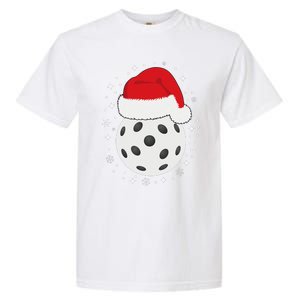 Christmas Pickleball Wearing A Santa Hat In Snow Garment-Dyed Heavyweight T-Shirt