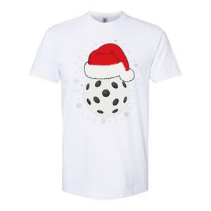 Christmas Pickleball Wearing A Santa Hat In Snow Softstyle CVC T-Shirt