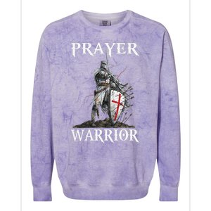 Christian Prayer Warrior Jesus Cross Religious Messages Colorblast Crewneck Sweatshirt