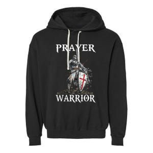 Christian Prayer Warrior Jesus Cross Religious Messages Garment-Dyed Fleece Hoodie