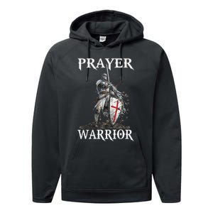 Christian Prayer Warrior Jesus Cross Religious Messages Performance Fleece Hoodie