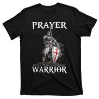 Christian Prayer Warrior Jesus Cross Religious Messages T-Shirt