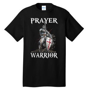 Christian Prayer Warrior Jesus Cross Religious Messages Tall T-Shirt