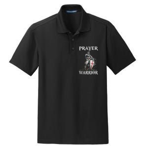 Christian Prayer Warrior Jesus Cross Religious Messages Dry Zone Grid Polo