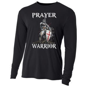 Christian Prayer Warrior Jesus Cross Religious Messages Cooling Performance Long Sleeve Crew