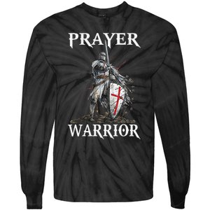 Christian Prayer Warrior Jesus Cross Religious Messages Tie-Dye Long Sleeve Shirt