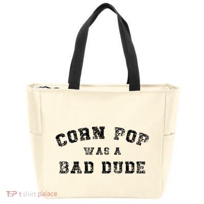 Corn Pop Was A Bad Dude Athletic Cornpop Meme Zip Tote Bag
