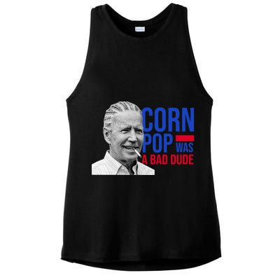 Corn Pop Was A Bad Dude Funny Joe Biden Ladies PosiCharge Tri-Blend Wicking Tank