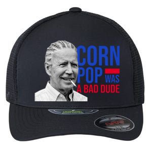 Corn Pop Was A Bad Dude Funny Joe Biden Flexfit Unipanel Trucker Cap