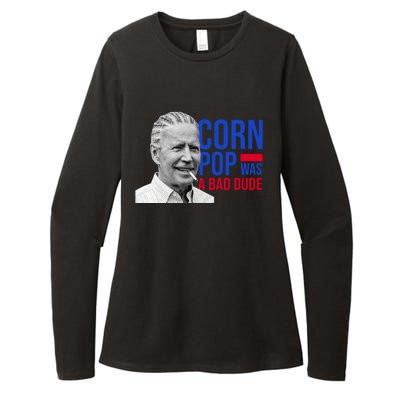 Corn Pop Was A Bad Dude Funny Joe Biden Womens CVC Long Sleeve Shirt