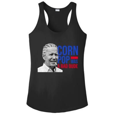 Corn Pop Was A Bad Dude Funny Joe Biden Ladies PosiCharge Competitor Racerback Tank