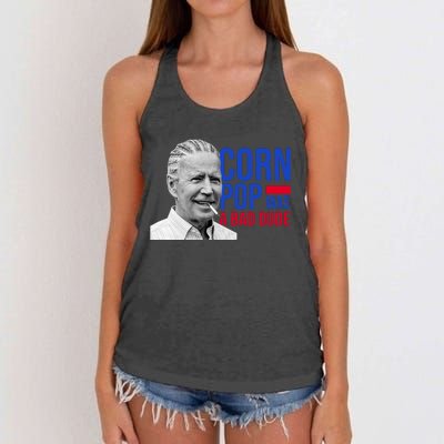 Corn Pop Was A Bad Dude Funny Joe Biden Women's Knotted Racerback Tank