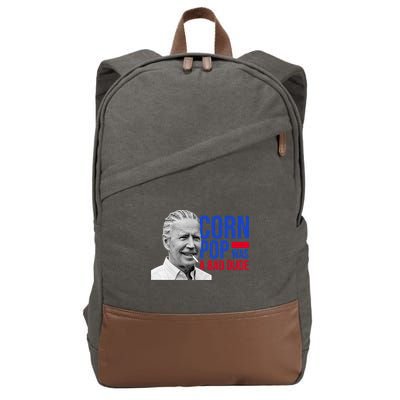 Corn Pop Was A Bad Dude Funny Joe Biden Cotton Canvas Backpack