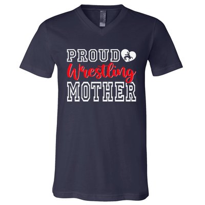 Cute Proud Wrestling Mother Mothers Day Christmas V-Neck T-Shirt