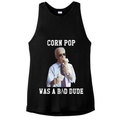 Corn Pop Was A Bad Dude Joe Biden Funny Political Meme Ladies PosiCharge Tri-Blend Wicking Tank