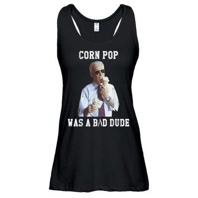 Corn Pop Was A Bad Dude Joe Biden Funny Political Meme Ladies Essential Flowy Tank