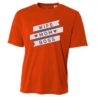 Cute Pink Wife Mom Boss Gift Mom Life Gift Cooling Performance Crew T-Shirt