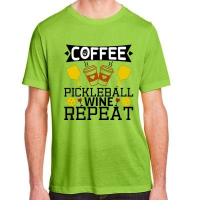 Coffee Pickleball Wine Repeat Adult ChromaSoft Performance T-Shirt