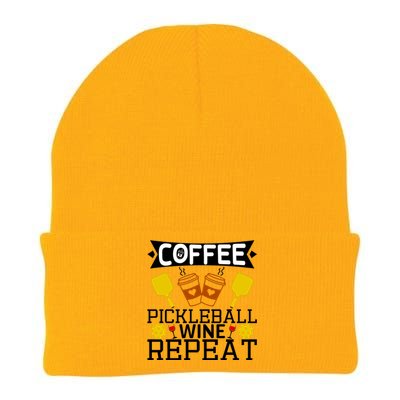 Coffee Pickleball Wine Repeat Knit Cap Winter Beanie