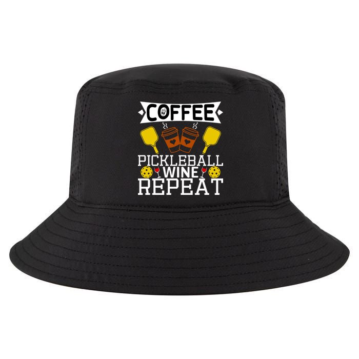 Coffee Pickleball Wine Repeat Cool Comfort Performance Bucket Hat