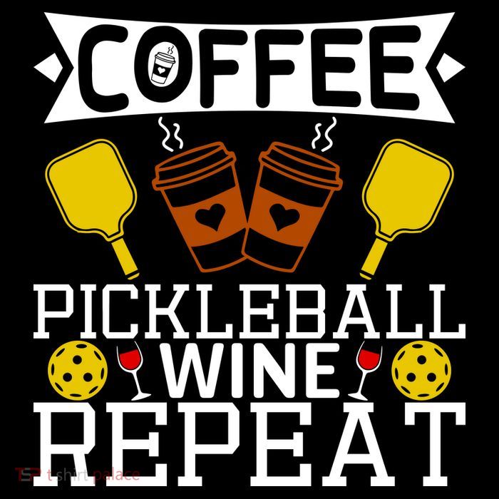 Coffee Pickleball Wine Repeat Sustainable Bucket Hat