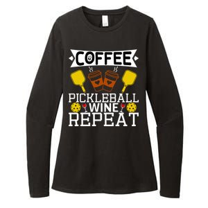 Coffee Pickleball Wine Repeat Womens CVC Long Sleeve Shirt