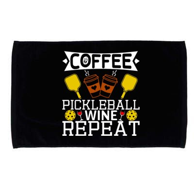 Coffee Pickleball Wine Repeat Microfiber Hand Towel