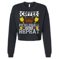 Coffee Pickleball Wine Repeat Cropped Pullover Crew