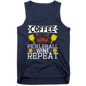 Coffee Pickleball Wine Repeat Tank Top