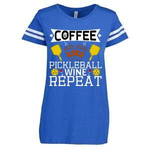 Coffee Pickleball Wine Repeat Enza Ladies Jersey Football T-Shirt