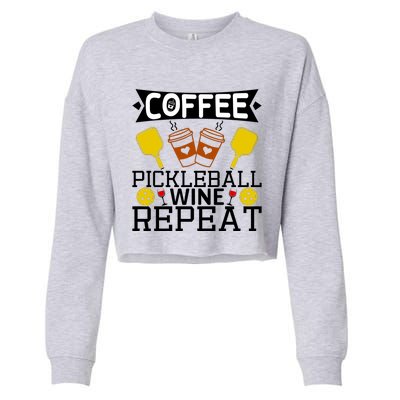 Coffee Pickleball Wine Repeat Cropped Pullover Crew