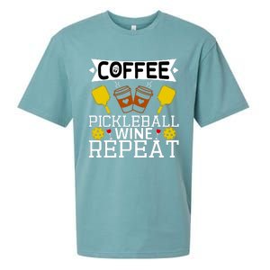 Coffee Pickleball Wine Repeat Sueded Cloud Jersey T-Shirt