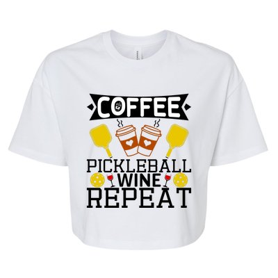 Coffee Pickleball Wine Repeat Bella+Canvas Jersey Crop Tee