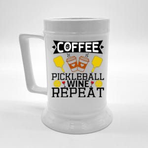 Coffee Pickleball Wine Repeat Beer Stein