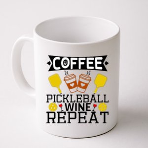 Coffee Pickleball Wine Repeat Coffee Mug