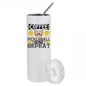 Coffee Pickleball Wine Repeat Stainless Steel Tumbler