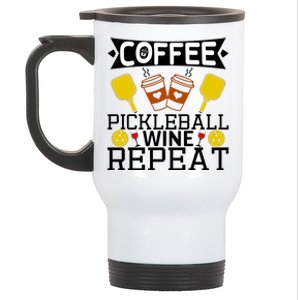 Coffee Pickleball Wine Repeat Stainless Steel Travel Mug