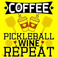 Coffee Pickleball Wine Repeat 11oz C Handle Ceramic Mug