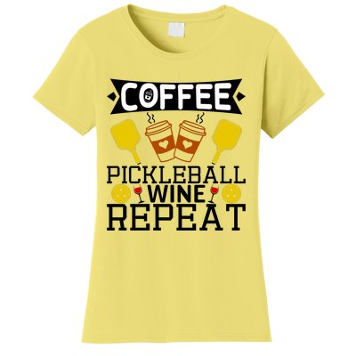 Coffee Pickleball Wine Repeat Women's T-Shirt