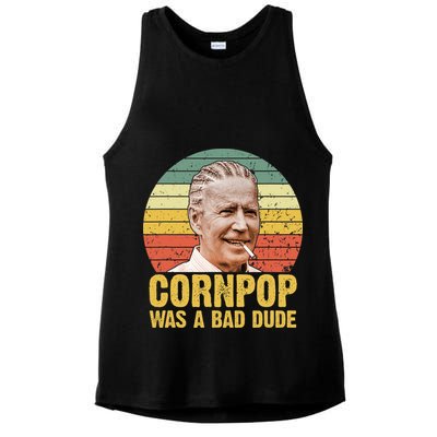Corn Pop Was A Bad Dude Biden Funny Ladies PosiCharge Tri-Blend Wicking Tank