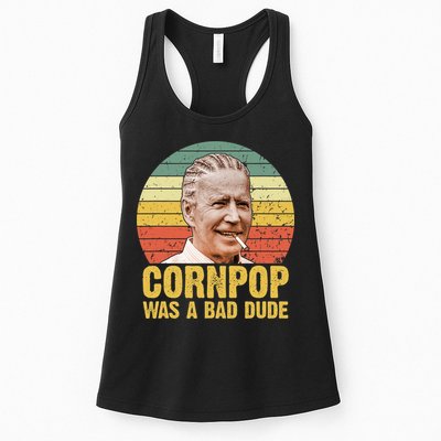 Corn Pop Was A Bad Dude Biden Funny Womens Tank Top