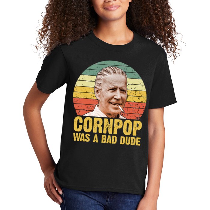 Corn Pop Was A Bad Dude Biden Funny Kids T-Shirt