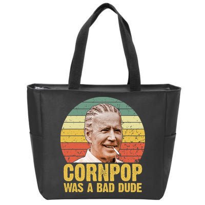 Corn Pop Was A Bad Dude Biden Funny Zip Tote Bag