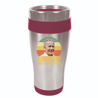 Corn Pop Was A Bad Dude Biden Funny 16oz Travel Tumbler