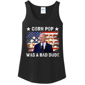 Corn Pop Was A Bad Dude Sarcastic Political Biden  Ladies Essential Tank