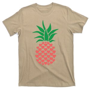 Cute Pineapple With Hearts Funny Valentine's Day Gift T-Shirt