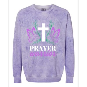 Christian Prayer Warrior Graphic Butterfly Gift Gift Colorblast Crewneck Sweatshirt