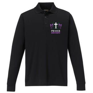 Christian Prayer Warrior Graphic Butterfly Gift Gift Performance Long Sleeve Polo